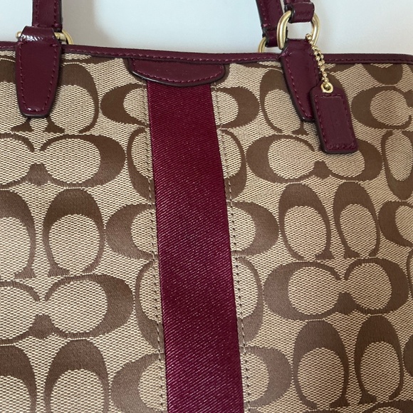 Coach vintage Mini bag maroon stripe - Picture 2 of 5